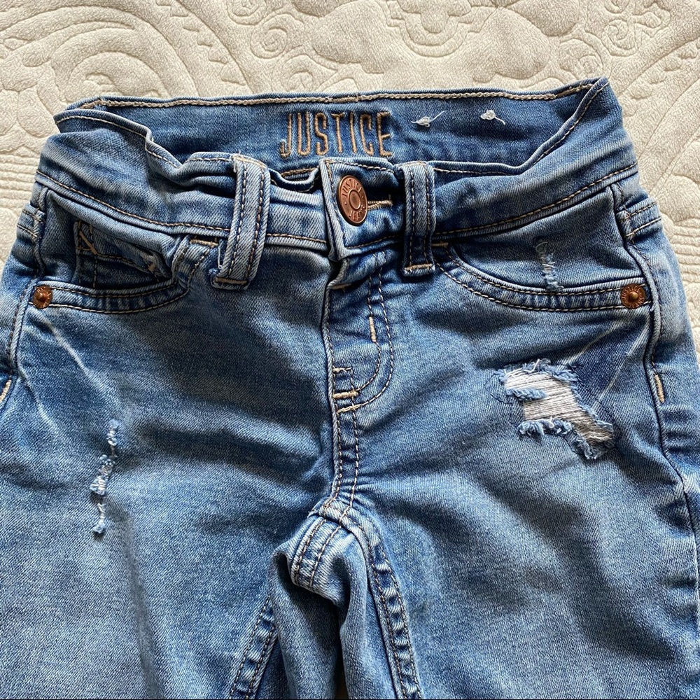 Justice jeans with rip details